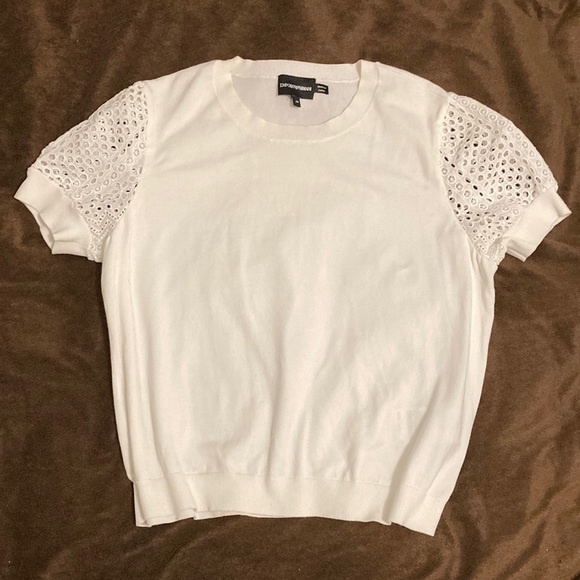 Emporio Armani Tops - Emporio Armani white eyelet top
